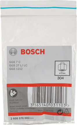 Pinza Bosch de 3 mm con tuerca de bloqueo.